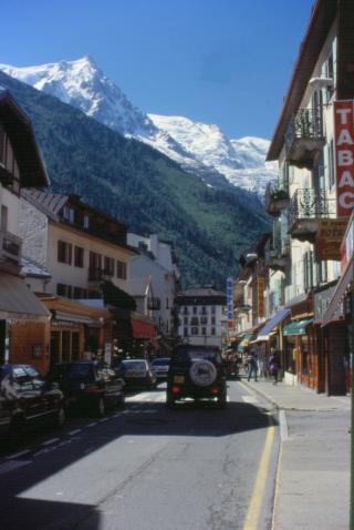 Chamonix from the street in front of Hotel 
Touring